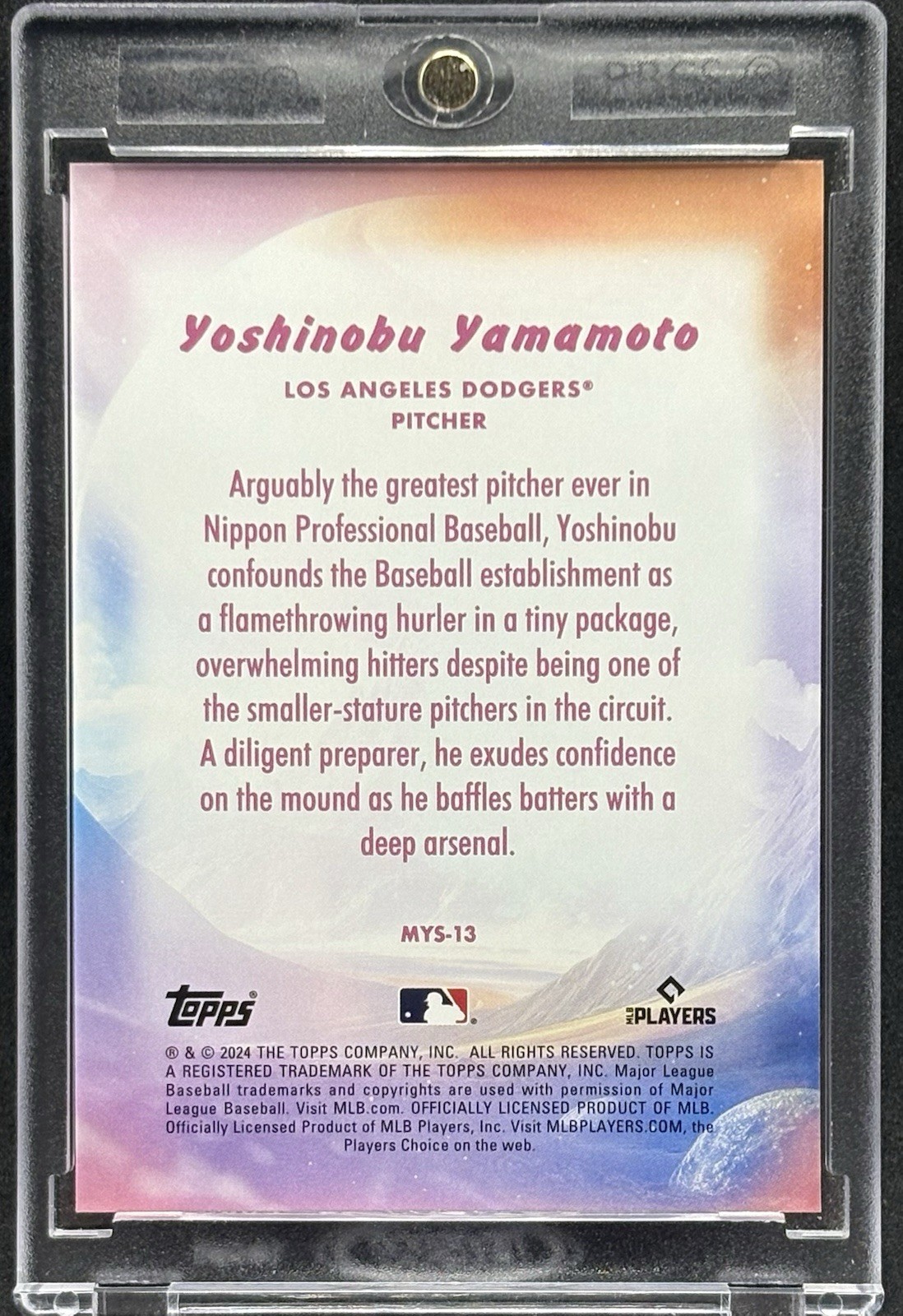 Yoshinobu Yamamoto RARE ROOKIE SPARKLE REFRACTOR  INVESTMENT CARD TOPPS  MINT