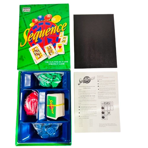 Sequence Five in a Line Strategy Board Card Game By Parker Games 1997 Vintage  - Image 2 of 4