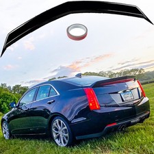 Rear Trunk Spoiler Compatible with 2014-2019 Cadillac ATS Sedan V Style Lip Wing