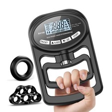 Grip Strength Tester, Hand Grip Dynamometer with Trainer black