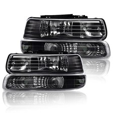 Headlights Assembly Silverado Suburban Tahoe 1999-2006 Clear Lens Black
