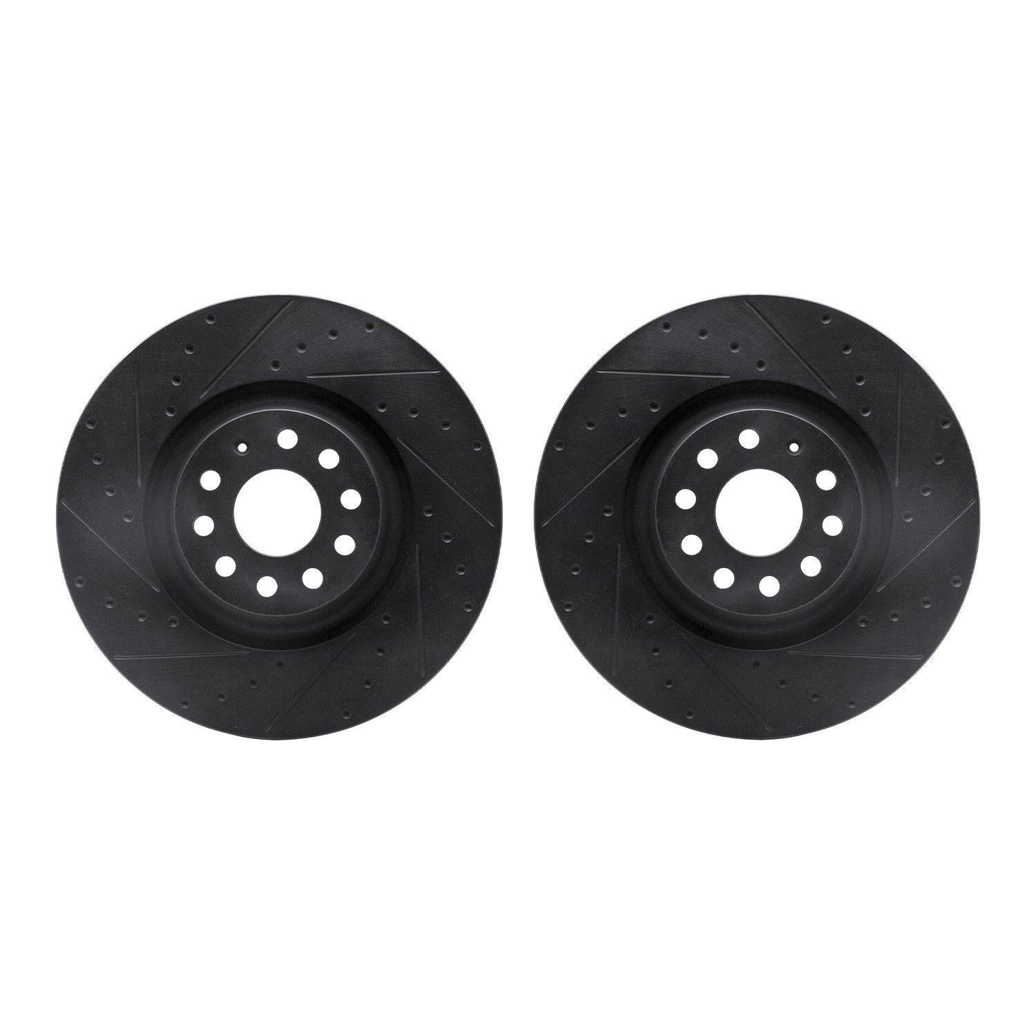 Dynamic Friction 8002-73038 DFC Brake Rotors - Drilled & Slotted - Black