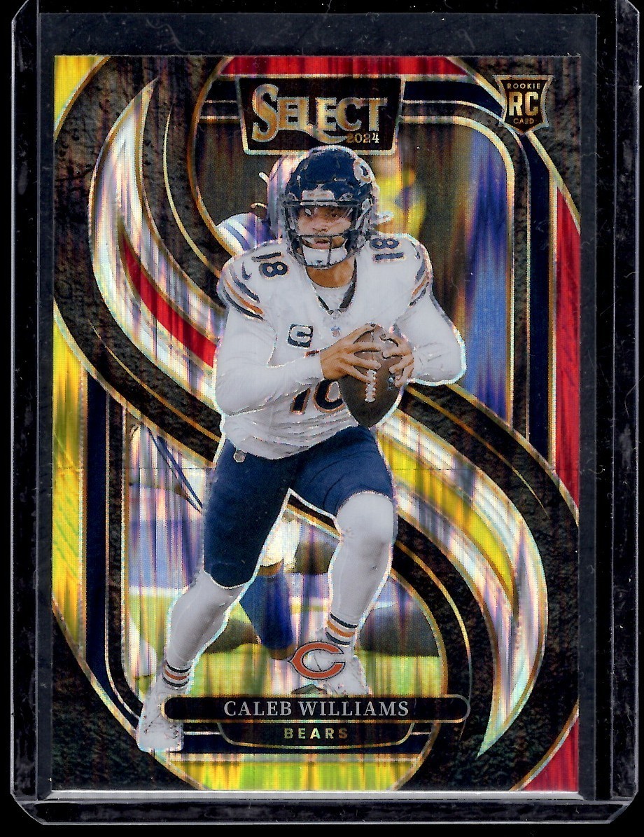 2024 Panini Select - Premier Level Caleb Williams #114 Red & Yellow Shock Prizm