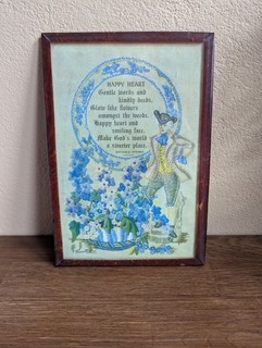 Vintage Framed Cottagecore Floral Motto Print Tapestry Style Wall Hanging Decor