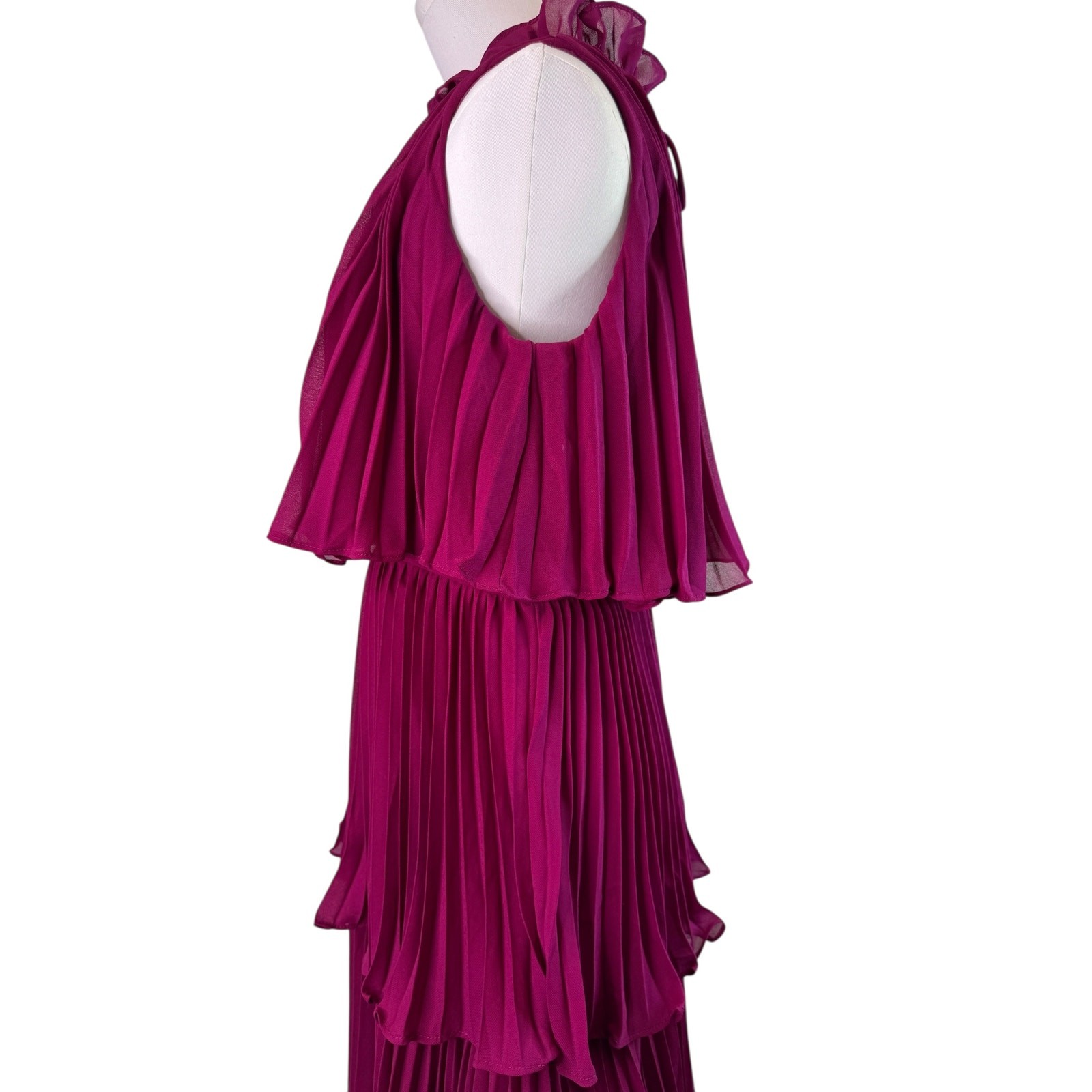True Decadence Tara Pleated Maxi Dress in Magenta Size 6 New with tags