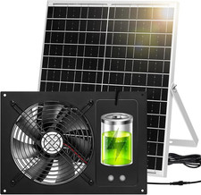 25w Solar-powered Vent Fan With Battery Solar Exhaust Intake Fan For Chicken