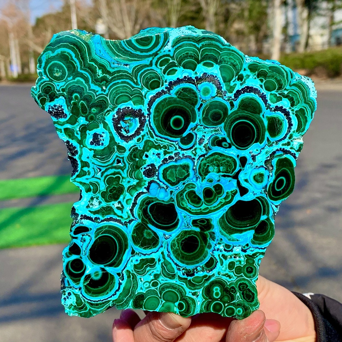 2.41LB Natural Chrysocolla/Malachite transparent cluster rough