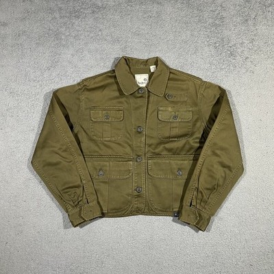 Pepe Jeans Olive Green Utility Jacket Cargo Pockets Women's Small #2717