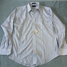 Vintage Christian Dior Button up Shirt Mens Medium 13.5 34-35 USA Made Deadstock