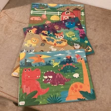 Chuckle & Roar 4 Frame Tray Puzzles 12-24 Pieces Animals Dinosaurs