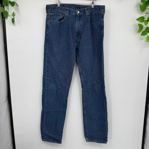 Levis 505 Herren Größe 38x36 Jeans Regular Fit Dark Wash Denim Hose