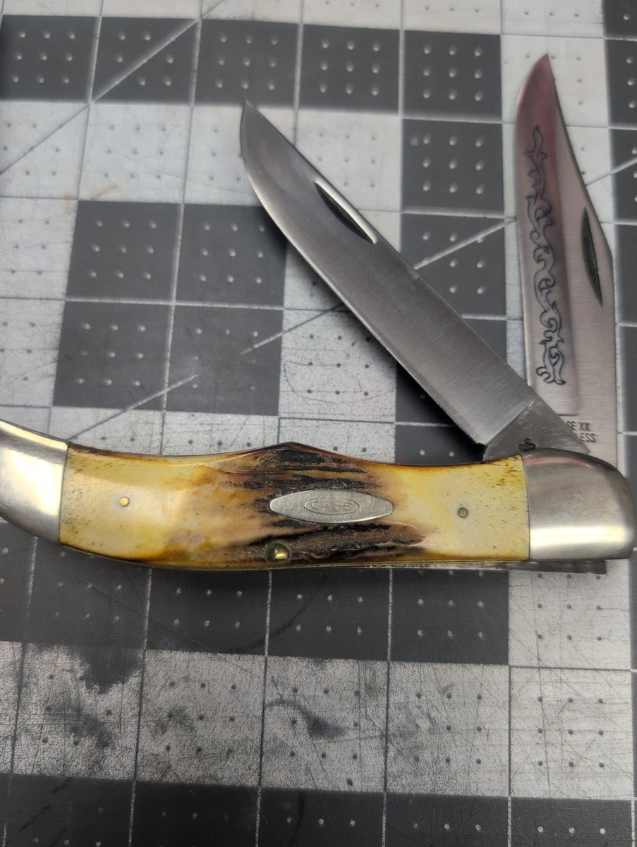 Case XX Stag/Antler Handle Blue Collectible Folding Knives for