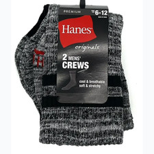 Men's Premium Crew Socks 6-12  Cushioned Arch Support  Moisture Wicking 6PK