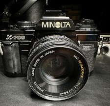 VintageMinolta X-700 35mm Film SLR Camera Kit with 50mm Lens, Working