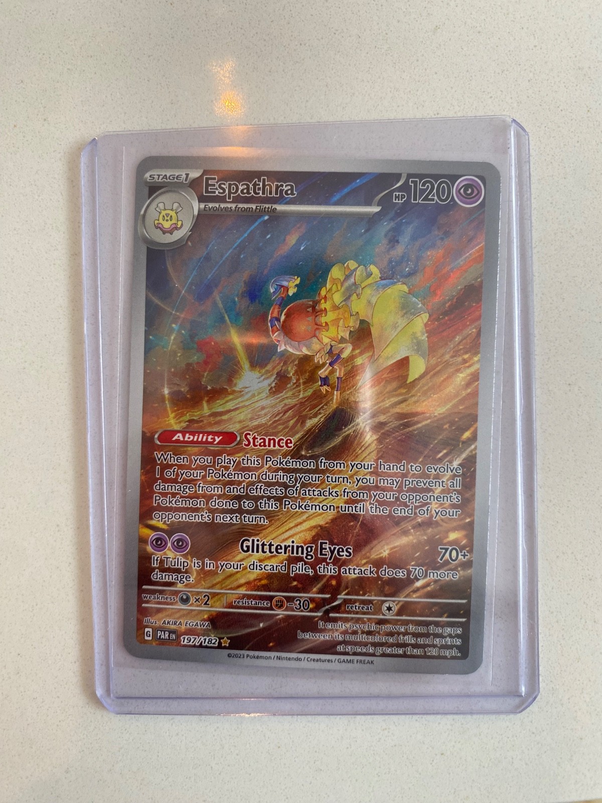 Espathra 197/182 SV04: Paradox Rift Holo Pokemon Card