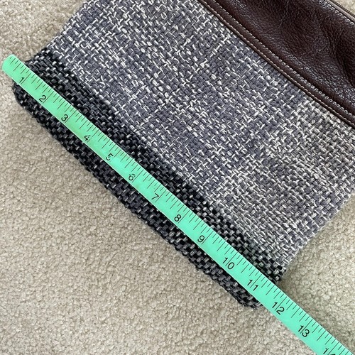 Myra Bags Upcycled Crossbody Shoulder Bag Canvas & Fabric w Leather Trim Clutch - Picture 14 of 17