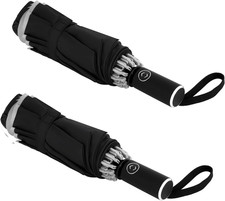 2 Pack Travel Umbrella,Umbrellas for Rain Windproof,Automatic Inverted Small Com