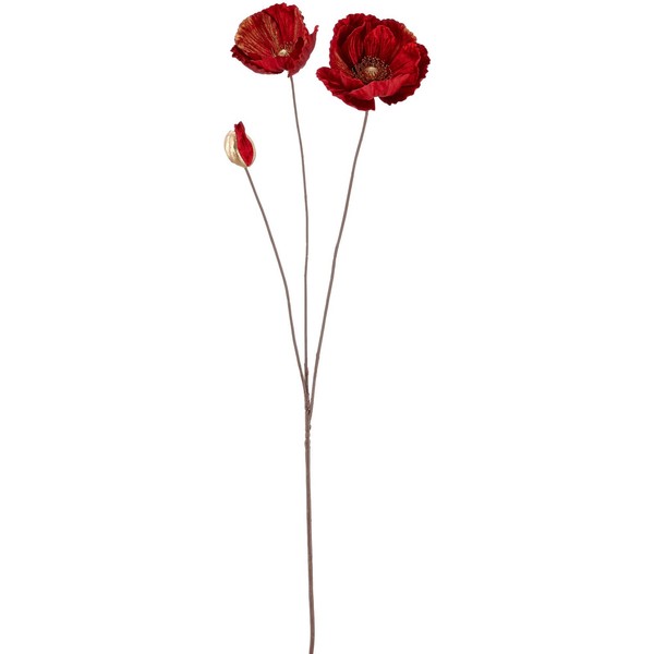 Kunstblume Mohn Noble Velv, 2Er Set, Farbe Dunkelrot, HöHe Ca. 76 Cm-image