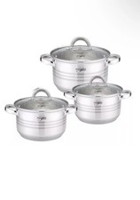 Topfset 6-tlg 16/18/20cm Edelstahl Induktion Kochtopf