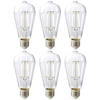6 X Nedis Led Filament ST64 Edison 5,4W = 40W E27 Klar 470Lm Warmweiß Dimmbar
