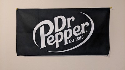 Dr Pepper Hand Towel 2ft x 1ft Black Microfiber   New, Est. 1885 Logo