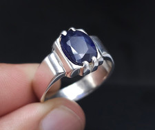 Ceylon Sapphire Ring for Men, Royal Blue, 925 Sterling Silver