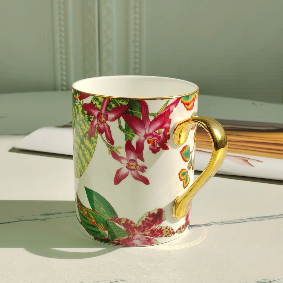 Taza de café Hermes Passiflora con patrones tropicales Foto 2 de 4