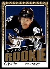 2009-10 O-Pee-Chee #763 James Wright Tampa Bay Lightning Rookie Hockey Card