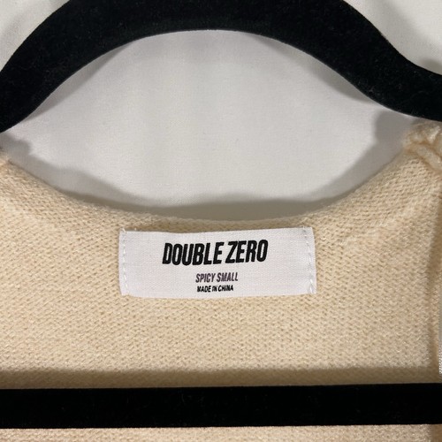Double Zero Knee Length Dress Women's Small Knit beige Sleeveless Vneck Pullover - Picture 5 of 8