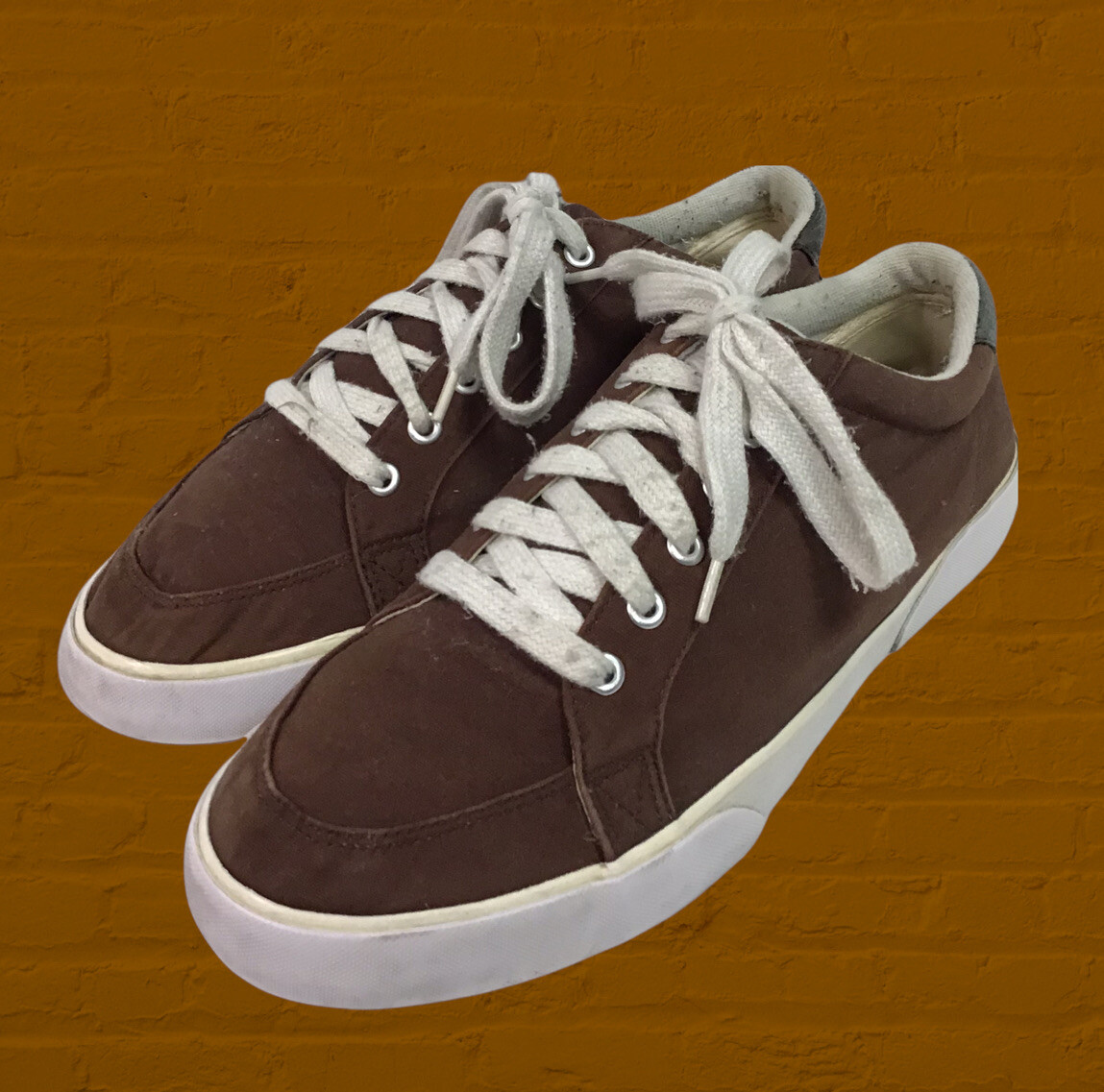 PONY Scarpe Polo Ralph Lauren Marrone Tela Uomo Taglia 11 Sneakers Tennis