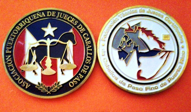 ASOC. & FEDERACION JUEZ CABALLO PASO FINO Puerto Rico Horse token ficha medalla