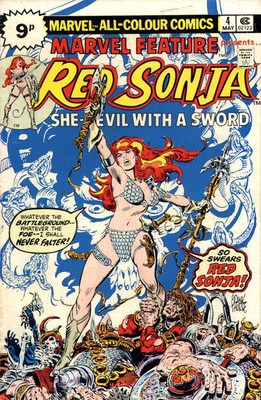 Marvel Feature (1975) #   4 UK Price (5.0-VGF) Red Sonja 1976