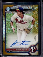 2022 Bowman Chrome #CPA-GTL Gavin Tonkel Auto Gold Shimmer /50