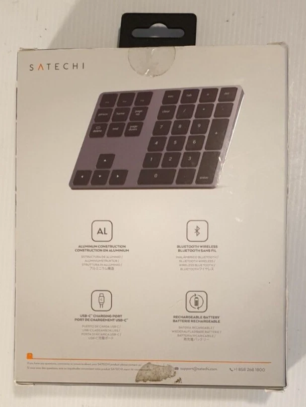 SATECHI EXTENDED WIRELESS KEYPAD, Colour Grey, With Original Box & Accessories. - Image 2 of 4