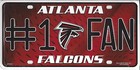 Atlanta Falcons  #1 Fan Metal Sign License Plate Tag Man Cave NFL