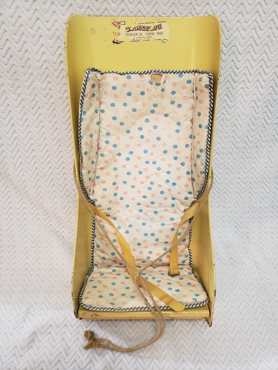 Vintage 1950s Infanseat Antique Yellow Infant Carrier Car Seat FOR