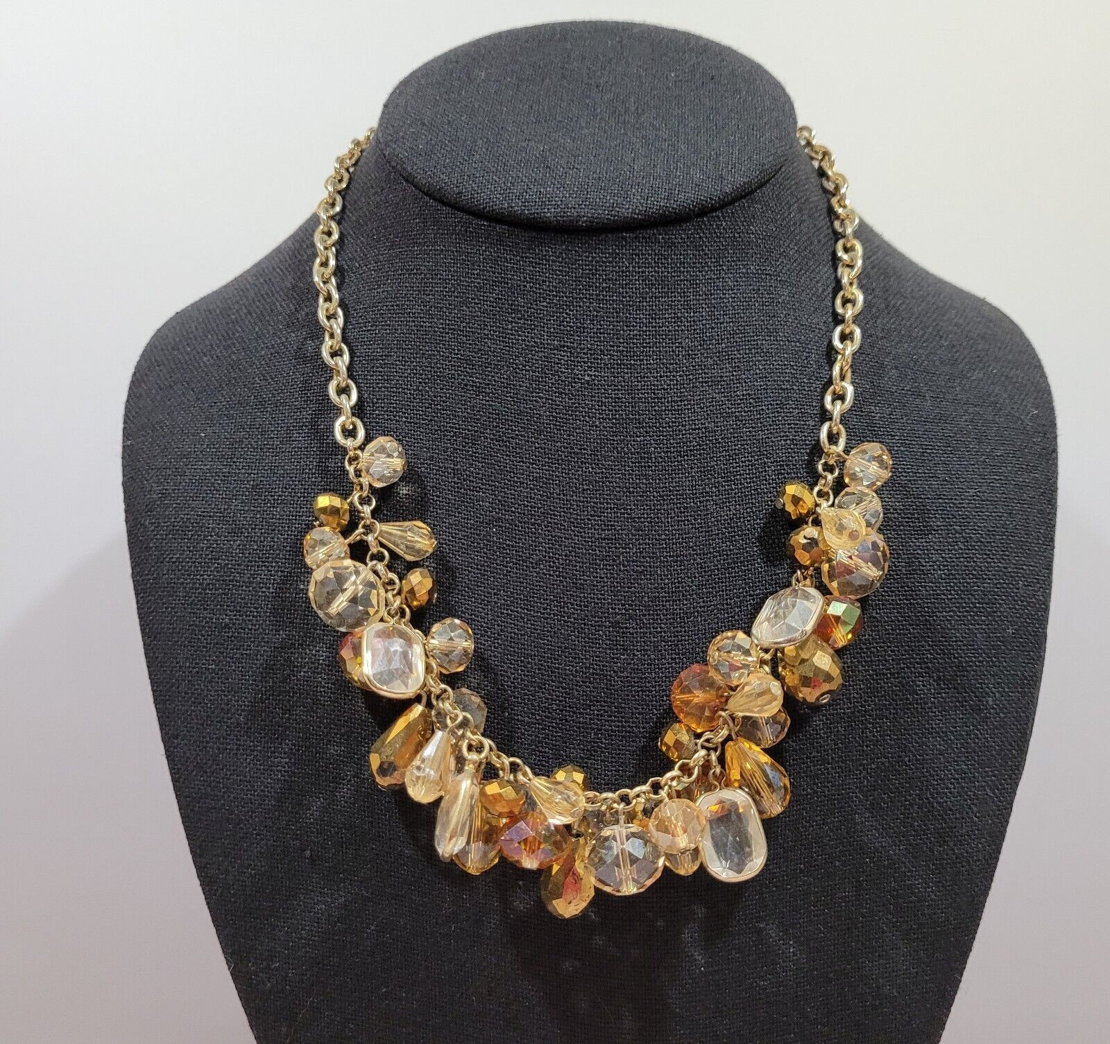 Chunky Cluster Statement Multi Colored Faceted Gl… - image 5