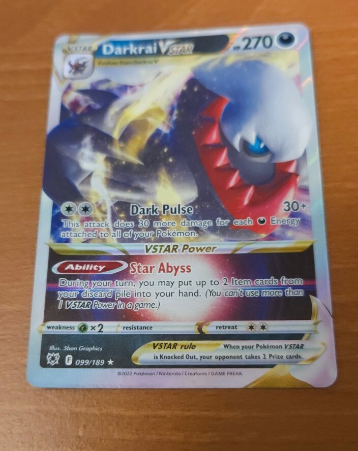 POKEMON ERROR MISPRINT BORDER CARD DARKRAI VSTAR 99/189 Astrial