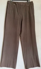 Counterparts Pants Women Size 10 Brown Pockets Chino Flat Front Business