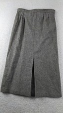Vintage Evan Picone Skirt 100 Wool Size 10 Midi Gray Zip MADE USA