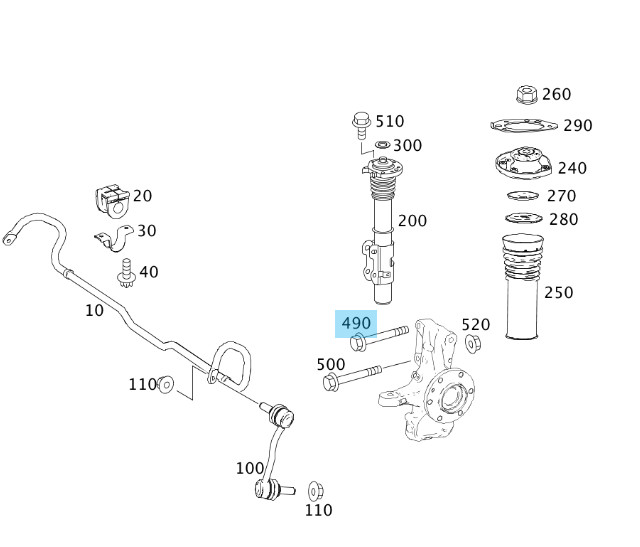 Genuine Mercedes-Benz Camber Hexagon Head Bolt Spring Suspension 