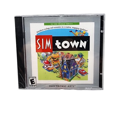 Sim Town Sealed Disc Mac PC CD EA Game SimTown 1994-2002 New Build Your Town USA