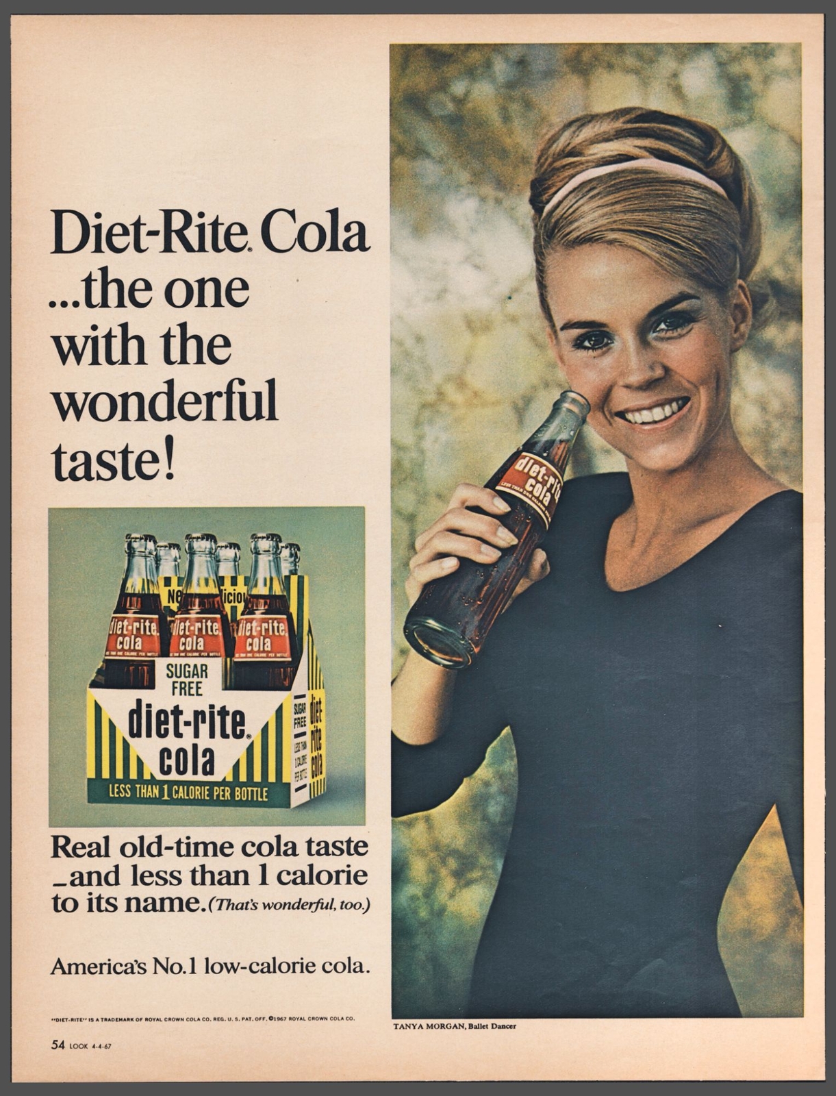 1967 Diet-Rite Cola Vintage Print Ad Tanya Morgan Ballet Dancer Blonde ...