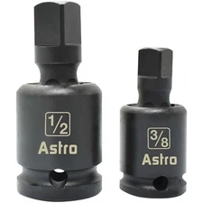 Astro Pneumatic 78342 3/8 in and 1/2 in Pinless Universal Joint Impact Adapters