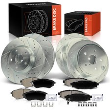 Front & Rear Drilled Brake Rotors & Ceramic Pads for Subaru WRX 2015-2016 Base