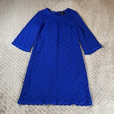Ronni Nicole Shift Dress Women M Blue Lace Scalloped Hem Shower Event Party