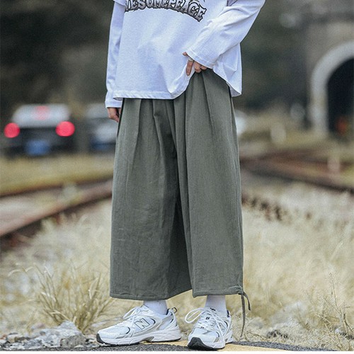 Herren Elastische Taille Hose Unterhose Locker Leger Baggy Japanische Samurai Hose - Bild 7 von 17