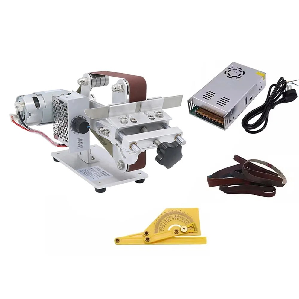 533x30MM Mini Fixed Angle Knife Sharpener Belt Sander Polisher w/ Power Adapter