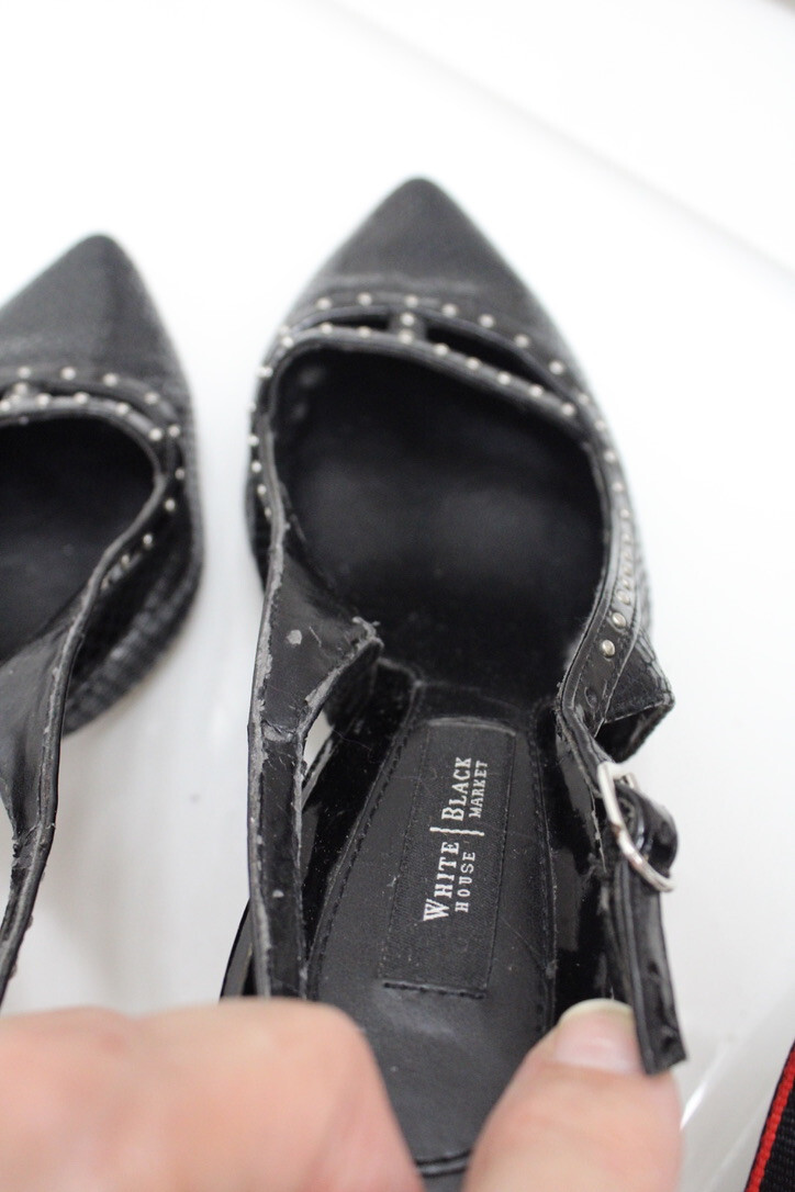 Women's Black Python Leather /Silver studded 7 1/… - image 10