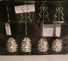 DEPARTMENT 56 SILVER PLATED PINECONE PLACE CARD HOLDERS 4